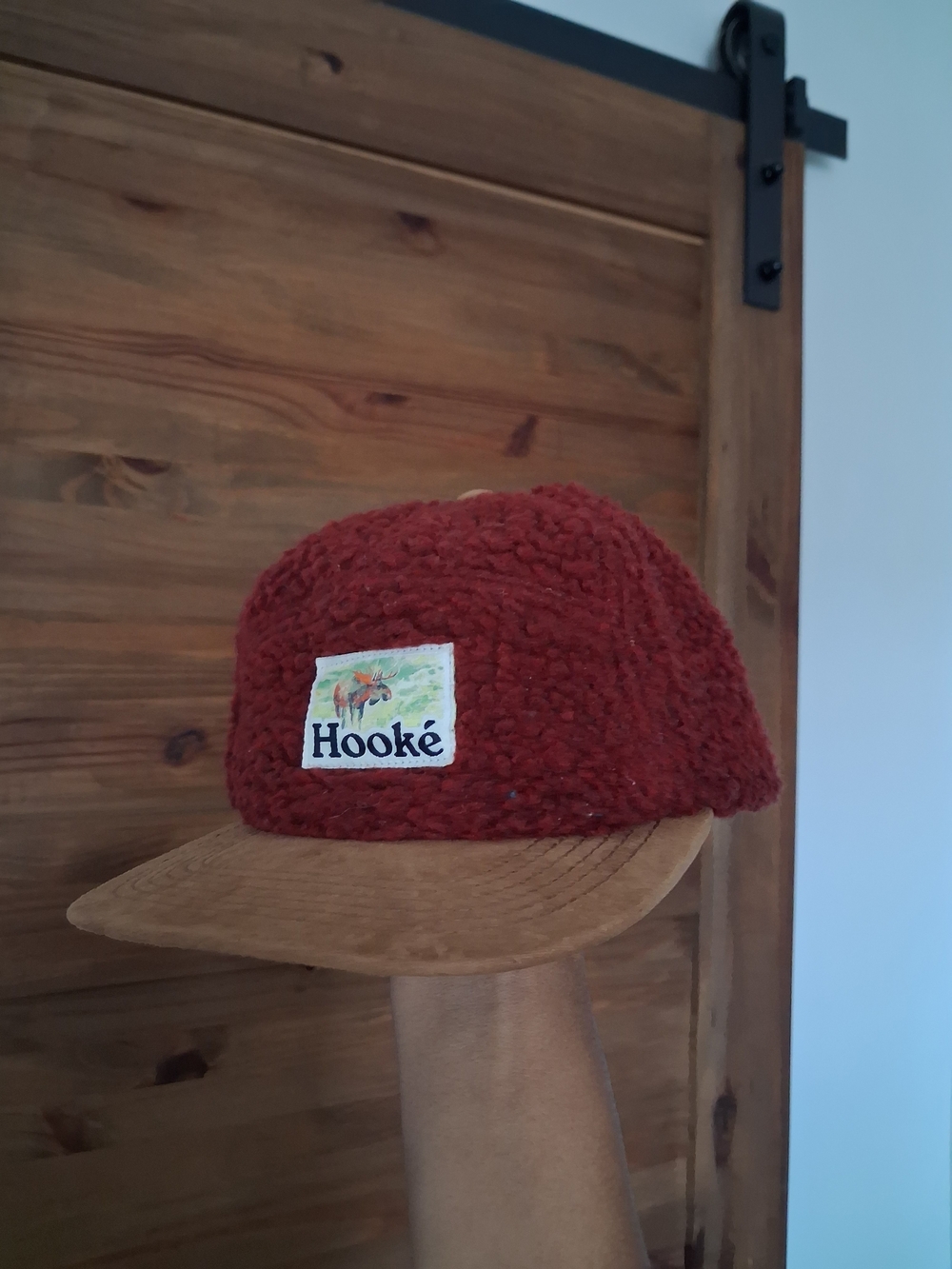 Kids Sherpa Cap in Rust with Tan Suede Brim